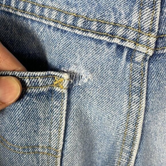 Vintage Riders High Rise Mom Jeans Light Blue Worn In Cotton Straight Leg 90s - Picture 13 of 14